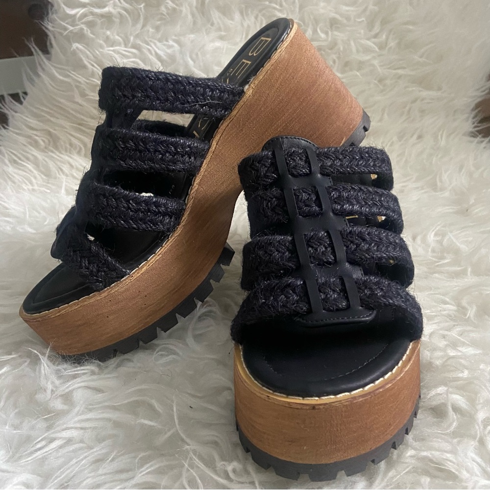 New Matisse Daze Jute Platform Sandals in Black - Picture 2 of 15